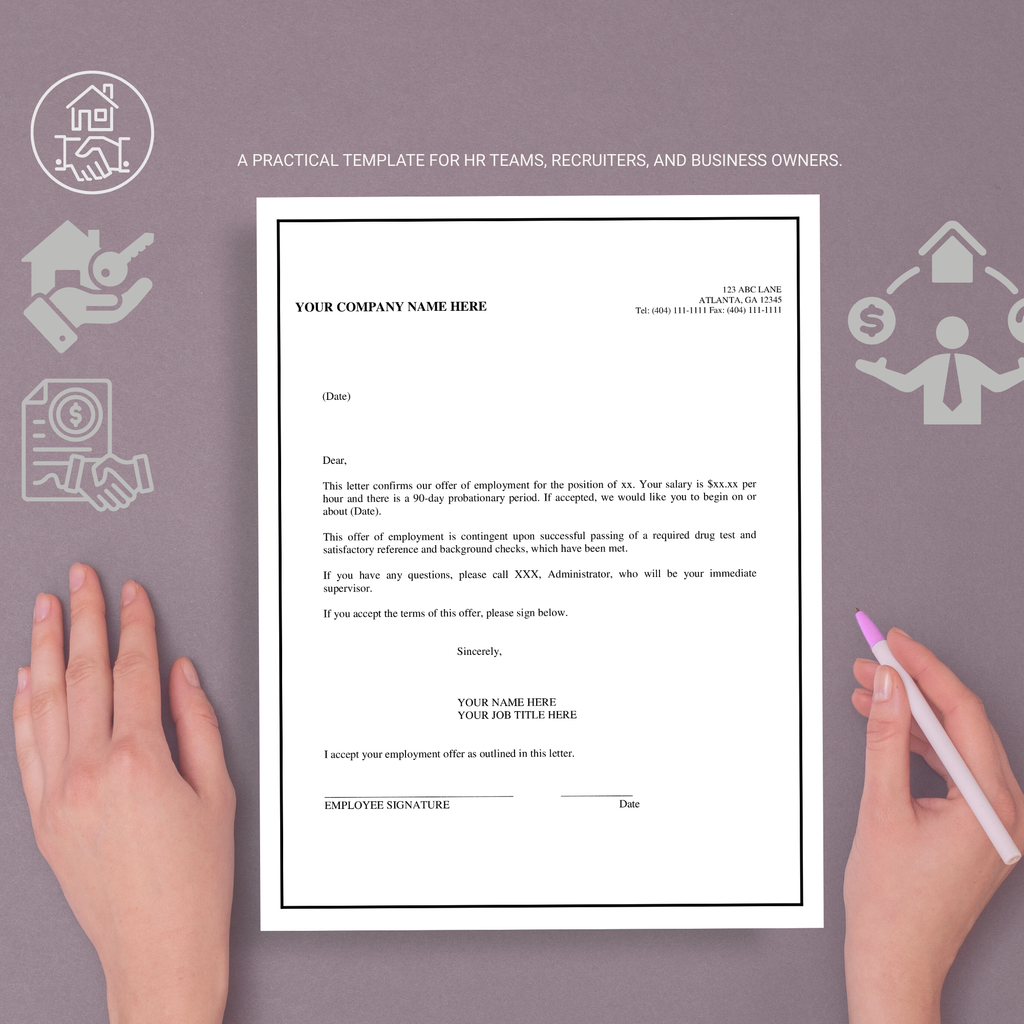 Offer Letter Template | Editable Microsoft Word Document for Employers