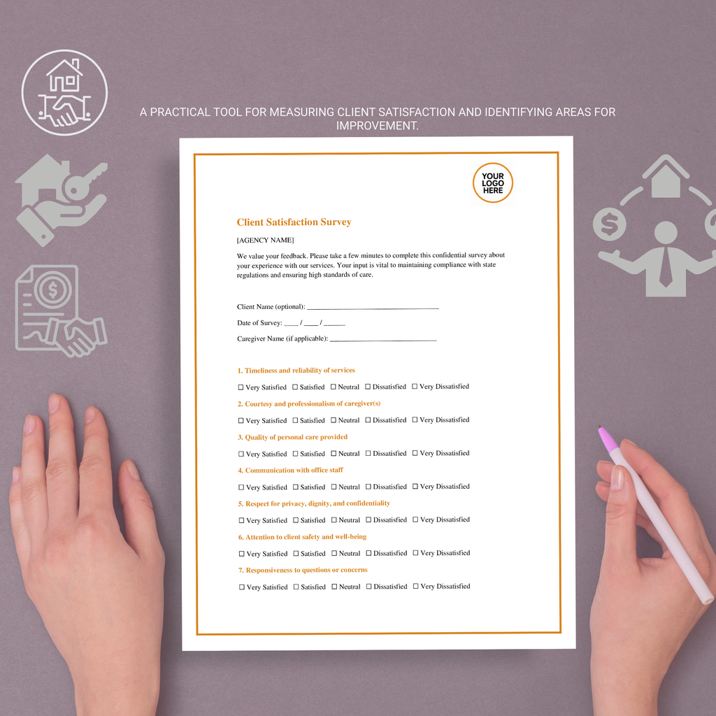 Client Satisfaction Survey Template | Editable Microsoft Word Document
