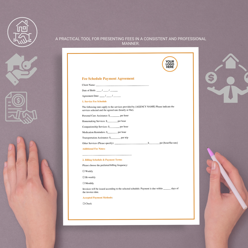 Client Fee Schedule Template | Editable Word Document for Professionals