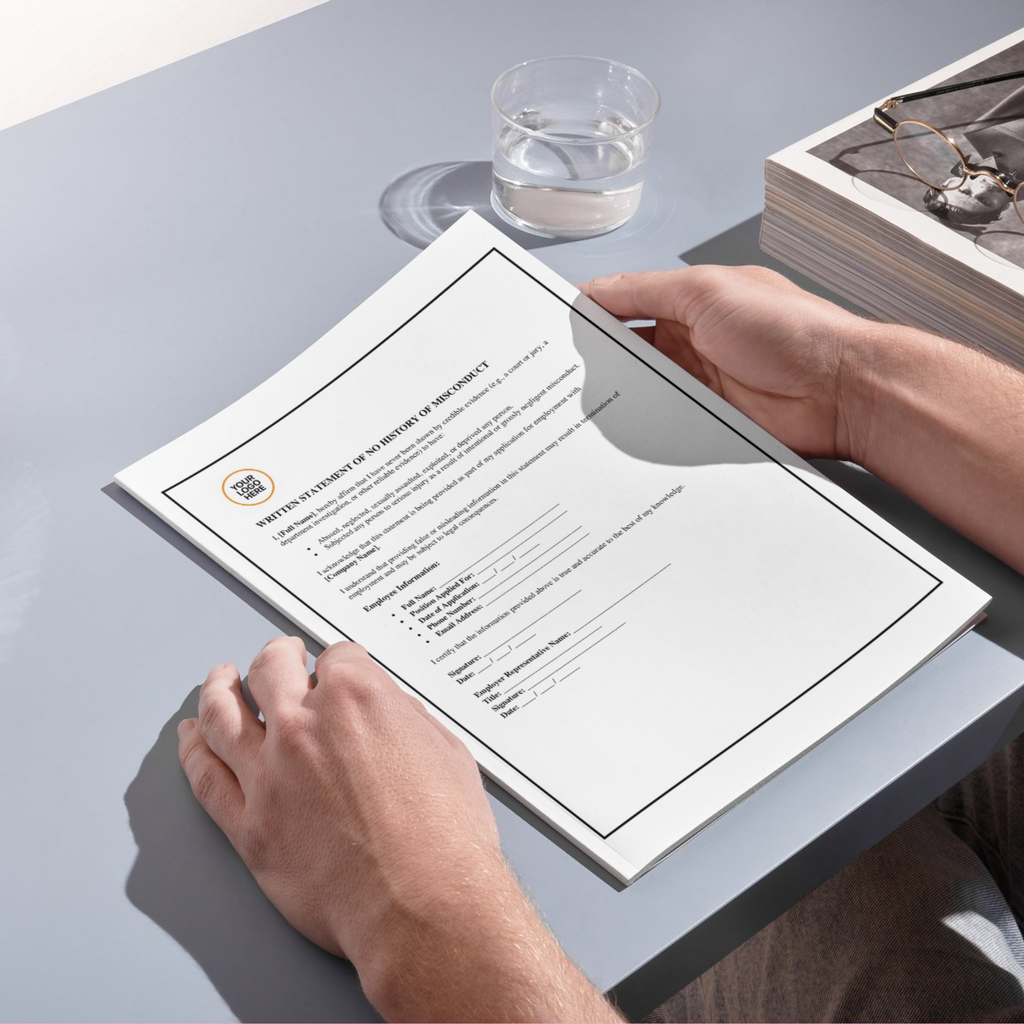 Written Statement of No Misconduct | Editable Microsoft Word Document