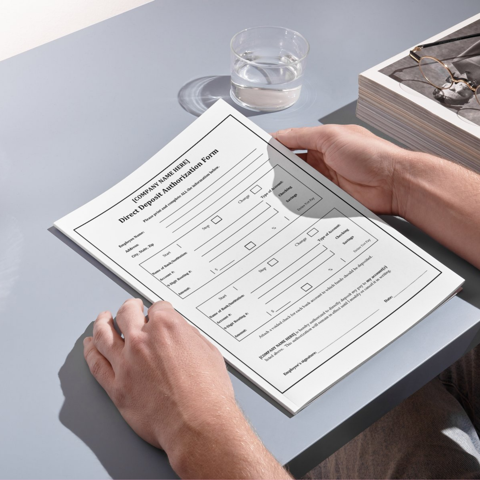 Direct Deposit Form Template | Editable Microsoft Word Document for Payroll