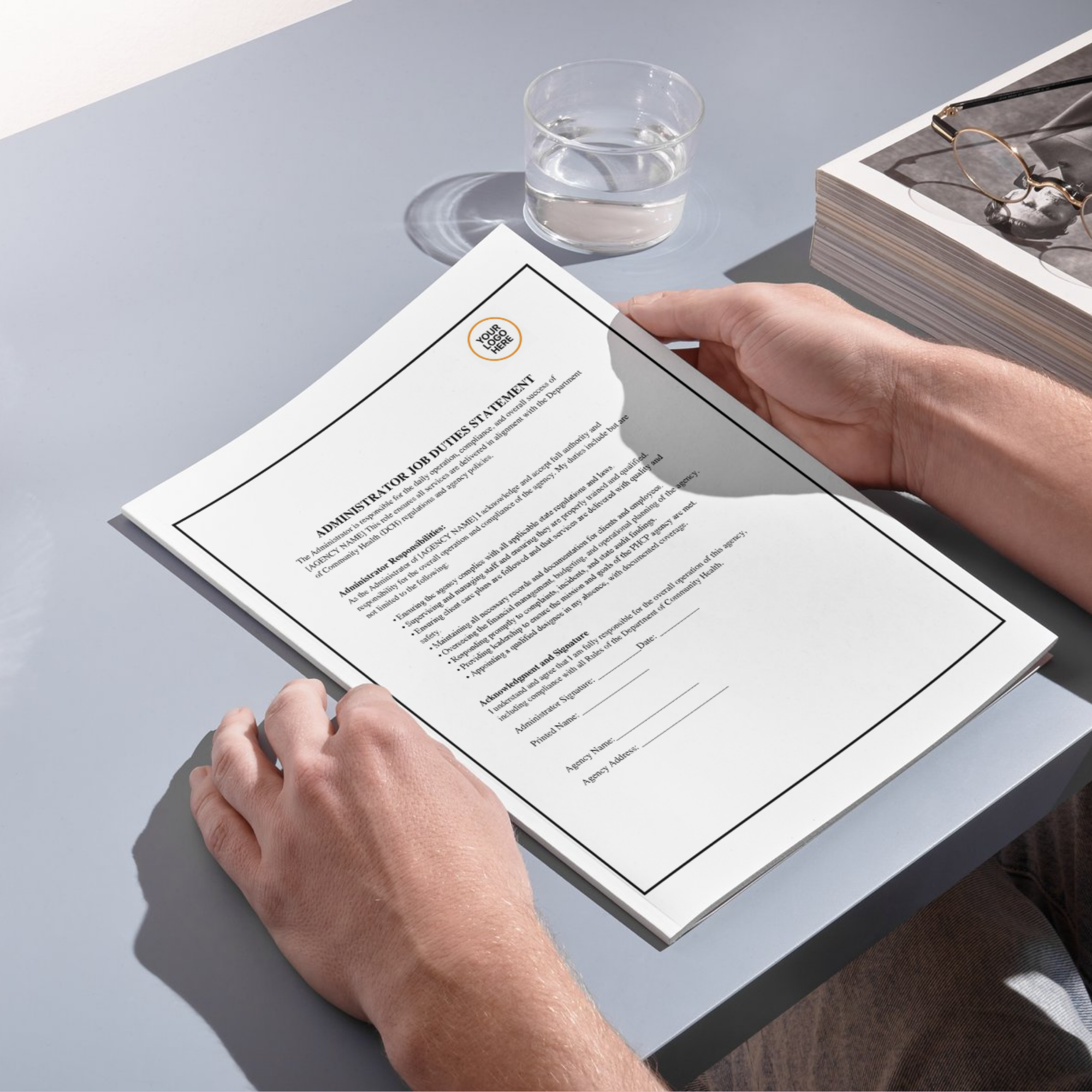 Administrator Job Duties Authority Statement | Editable Microsoft Word Document