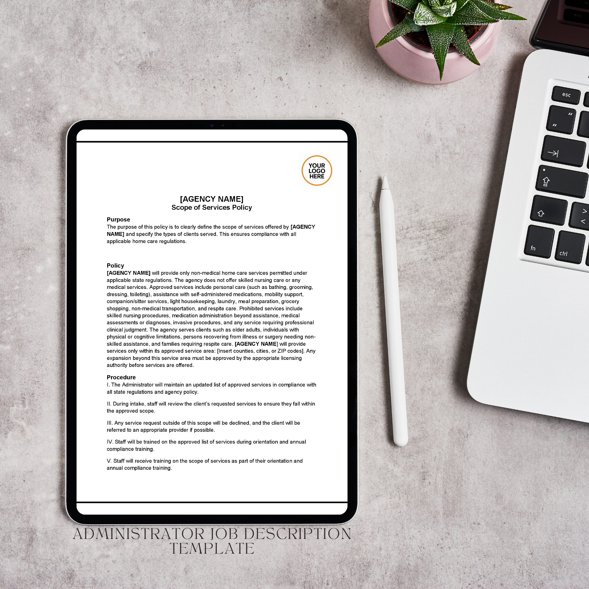 Administrator Job Description Template | Editable Microsoft Word Document