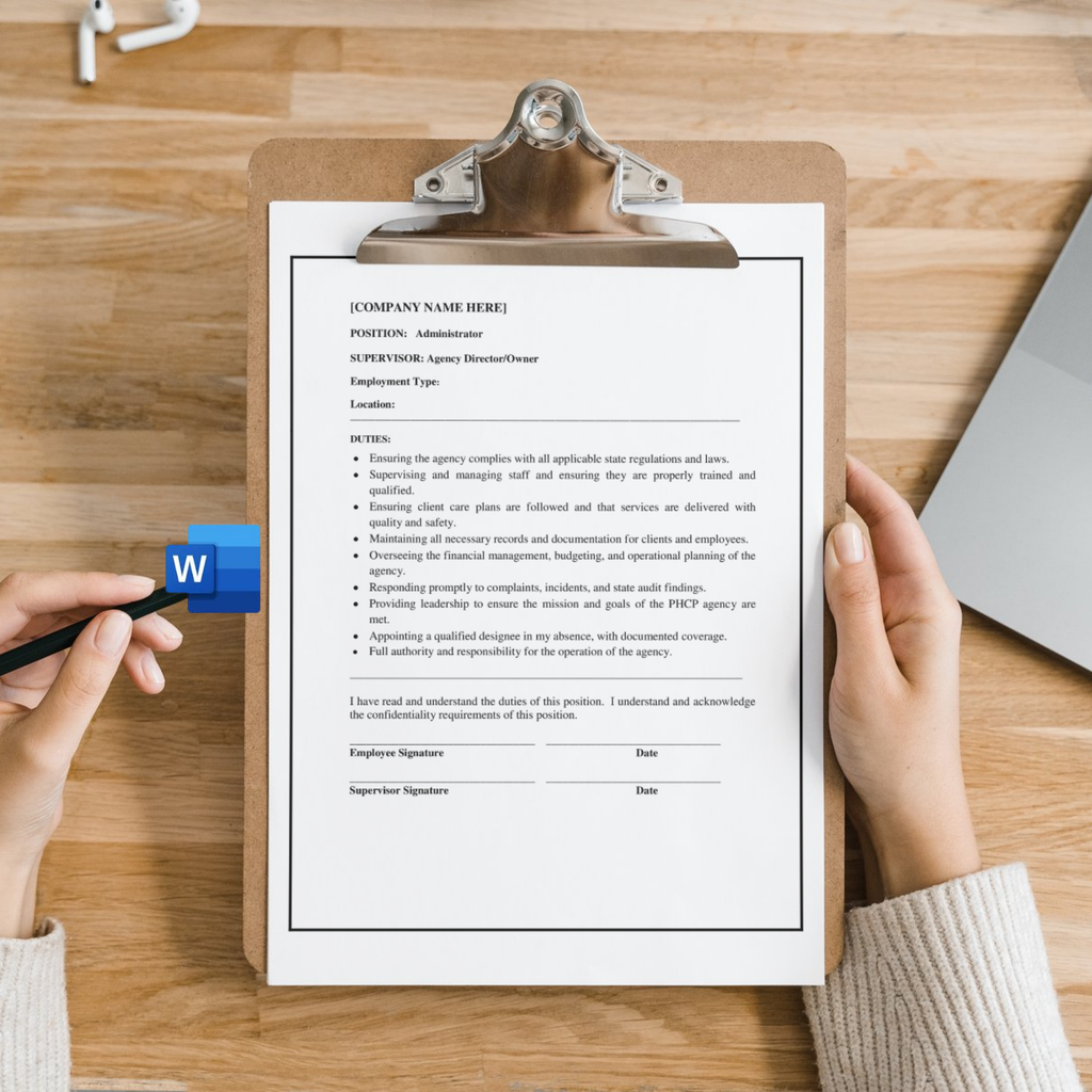 Administrator Job Description Template | Editable Microsoft Word Document