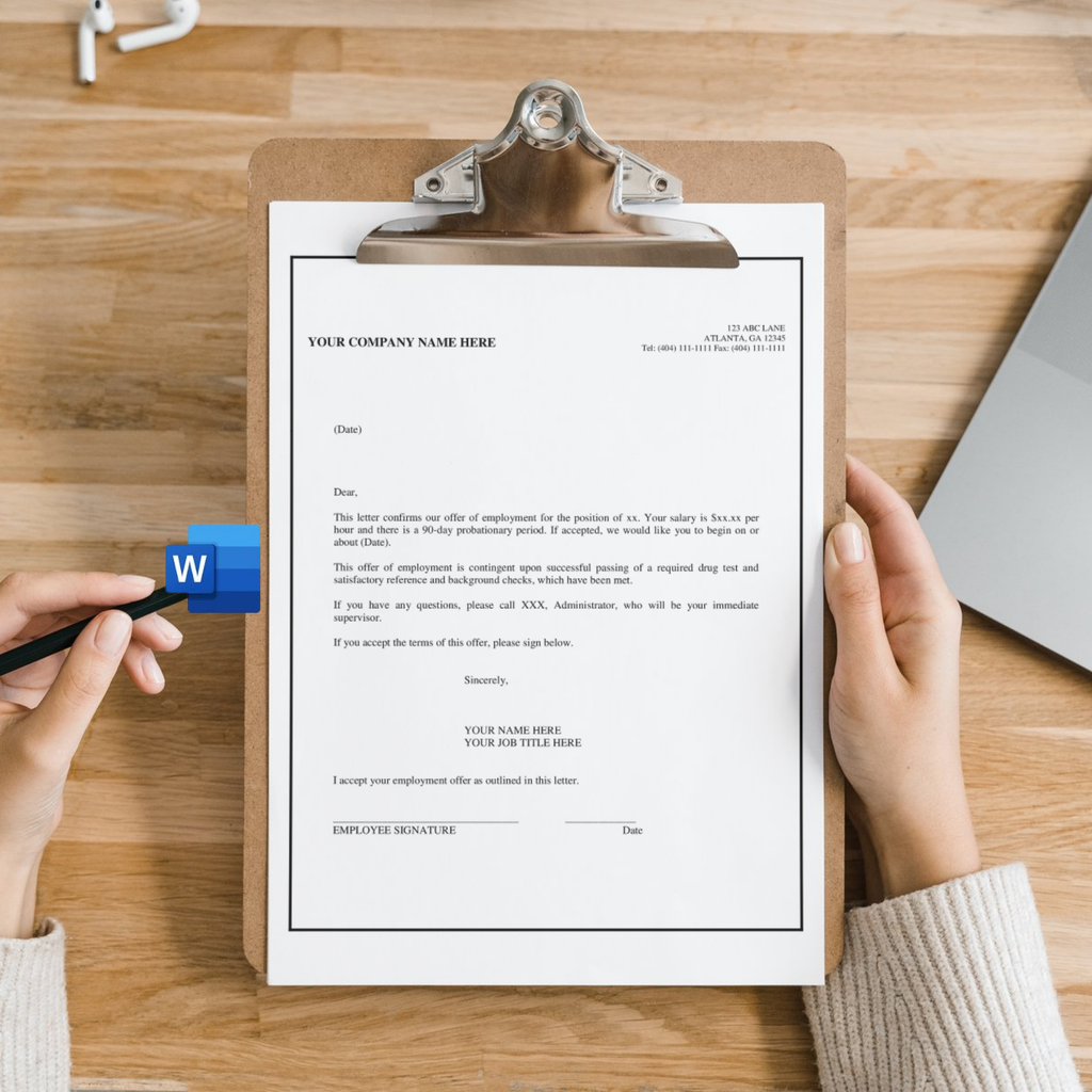 Offer Letter Template | Editable Microsoft Word Document for Employers