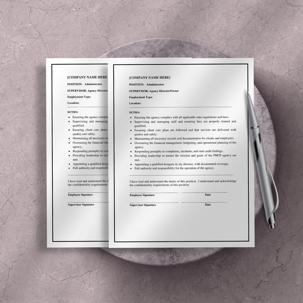 Administrator Job Description Template | Editable Microsoft Word Document