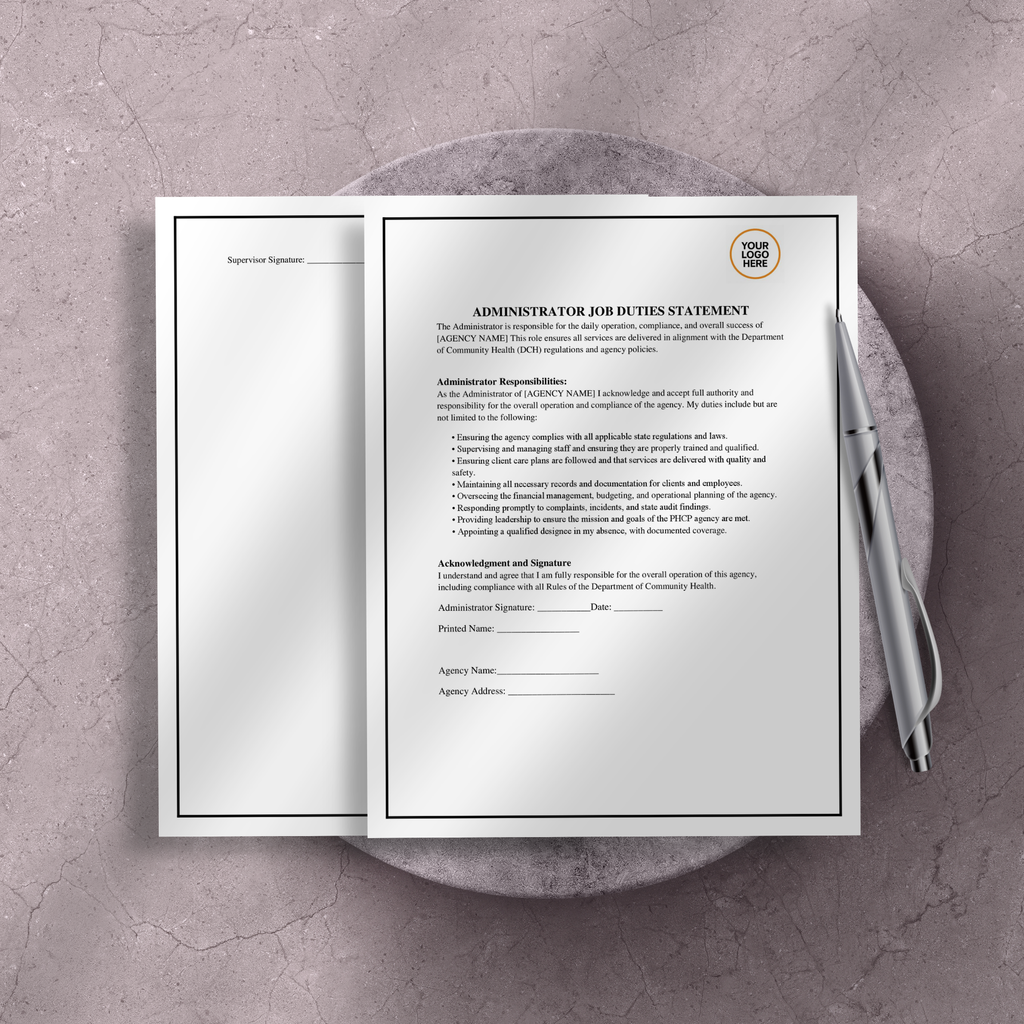 Administrator Orientation Completion Form | Editable Microsoft Word Document