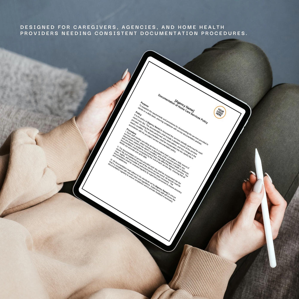 Home Care Documentation Policy, Service Records Template, Editable Agency Compliance Form