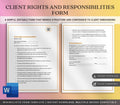 Client Rights and Responsibilities Form, Editable Home Care Business Template (Digital Download)