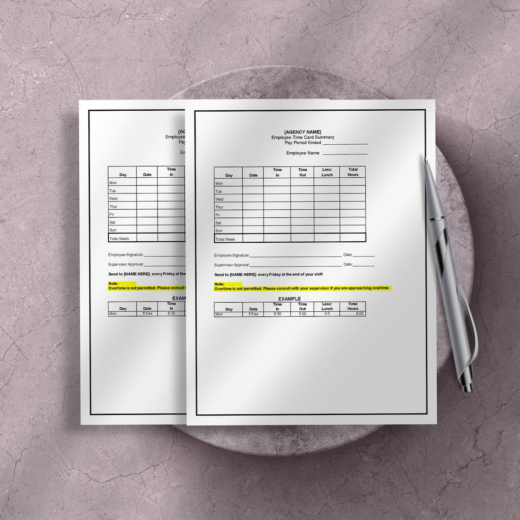 Employee Time Sheet Form, Home Care Staff Hours Template, Editable Work Log