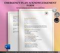 Emergency Plan Acknowledgement Form, Editable Word Safety Policy Template, Staff & Client Emergency Procedure Confirmation