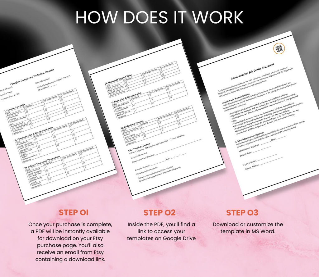 Caregiver Onboarding Forms, Private Home Care Agency Bundle: Editable HR Templates (Word, PDF)