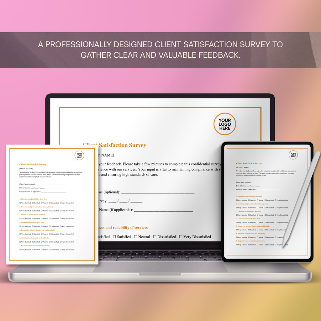Client Satisfaction Survey Template | Editable Microsoft Word Document