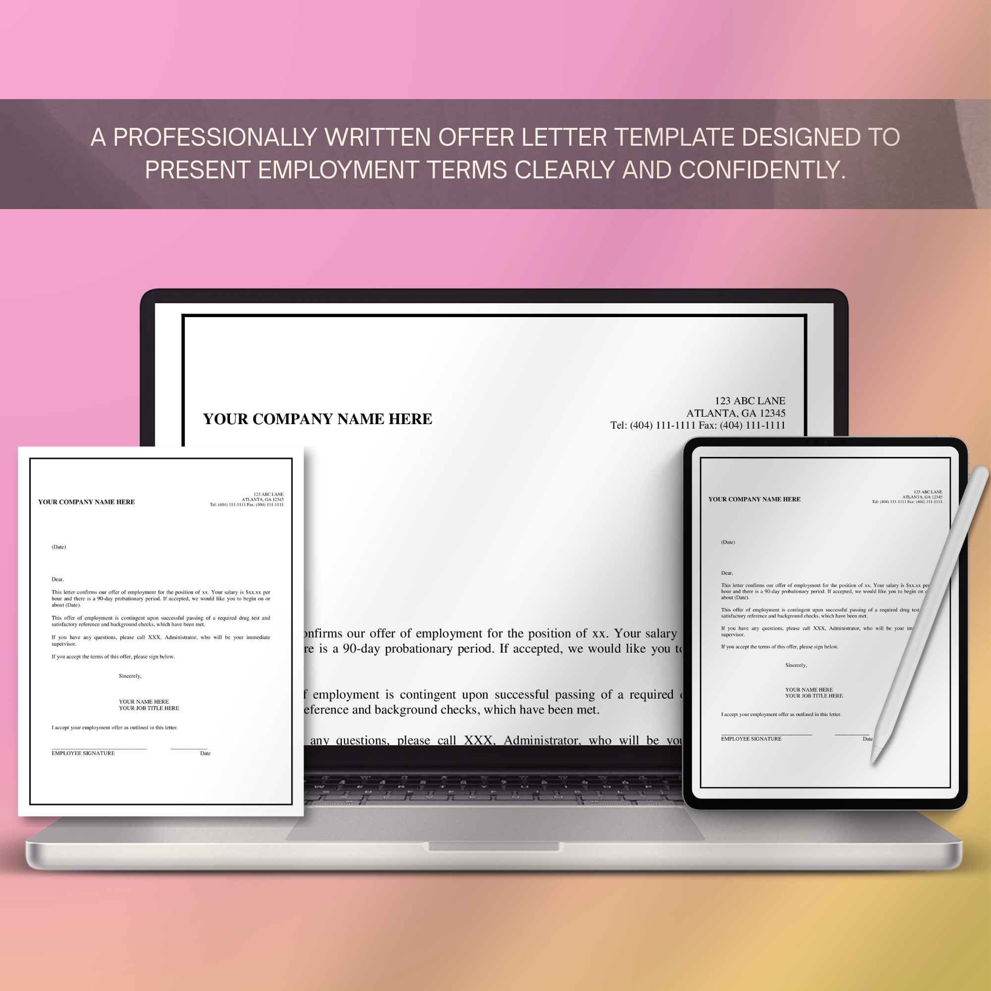 Offer Letter Template | Editable Microsoft Word Document for Employers