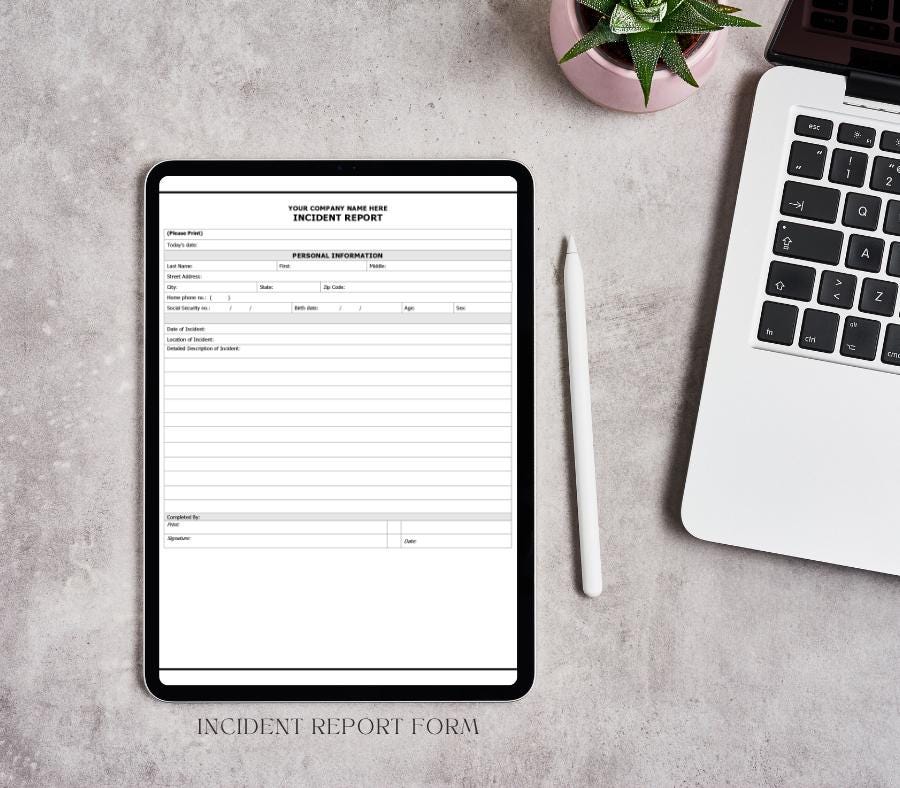 Incident Report Form Template, Editable Workplace Safety (Digital Download) Home Care Agency Forms