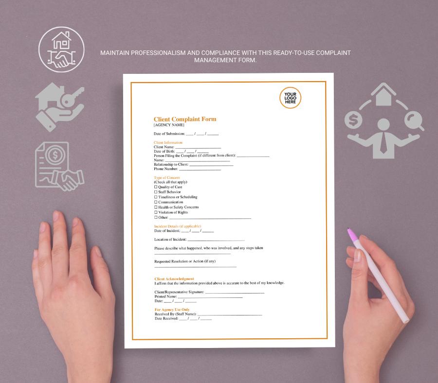 Client Complaint Form Template, Editable Word Business Feedback Form, Customer Service Report, Digital Download