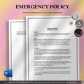 Emergency Policy, Home Care Emergency Procedures Template, Editable Agency Safety Document