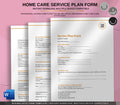 Service Plan Form Editable  Non-Medical Home Care Client Care Template (Word + PDF)