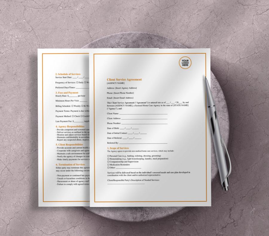 Client Service Agreement Form, Editable Word Contract Template, Business Service Terms & Conditions, Digital Download