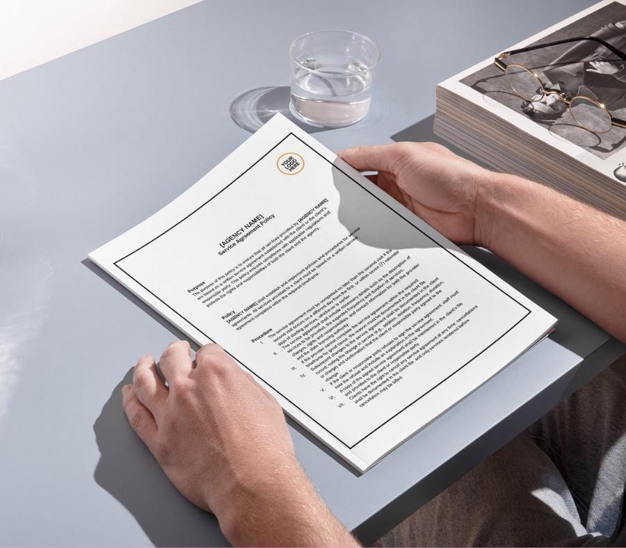 Service Agreement Policy Template, Editable Word Business Contract, Client Terms & Conditions Form, Digital Download