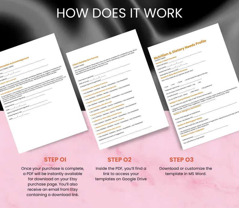 Client Intake & Service Forms for Home Care Agencies(PDF, DOCX)