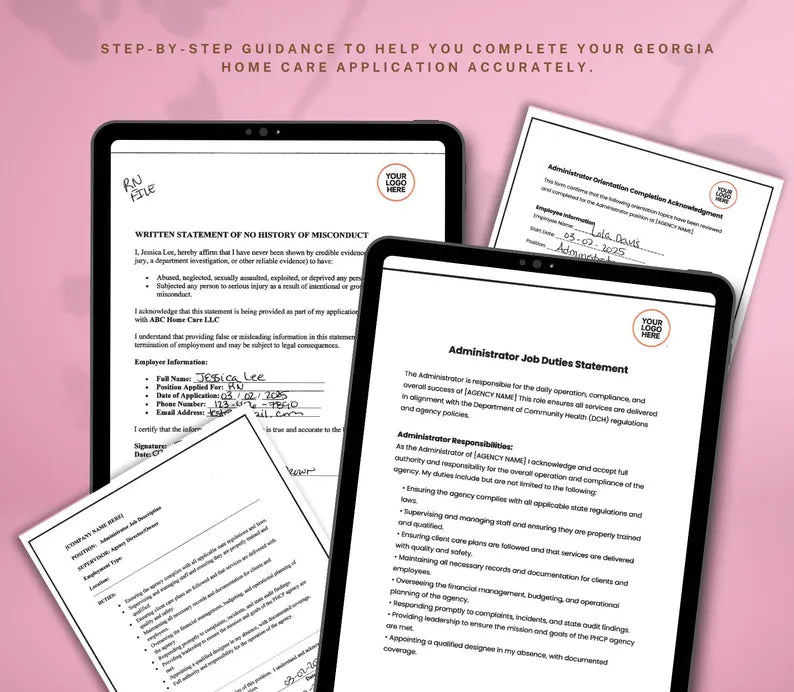 Home Care License Application Cheat Sheet, MS Word Licensing & Compliance Guide PDF DOCX, Georgia Home Care Agency