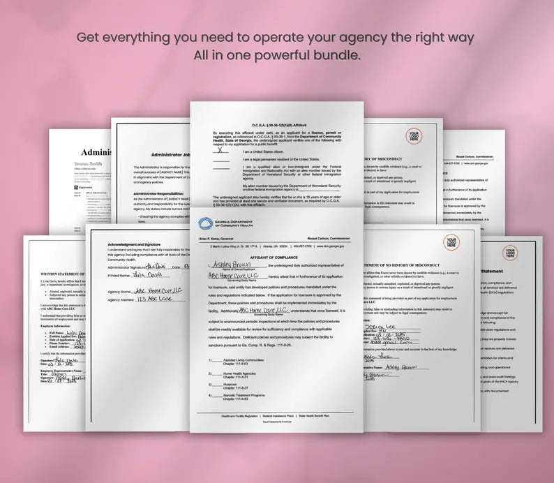 Home Care License Application Cheat Sheet, MS Word Licensing & Compliance Guide PDF DOCX, Georgia Home Care Agency