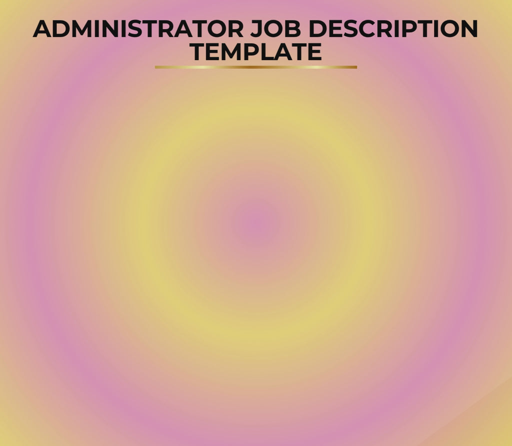 Administrator Job Description Template | Editable Microsoft Word Document