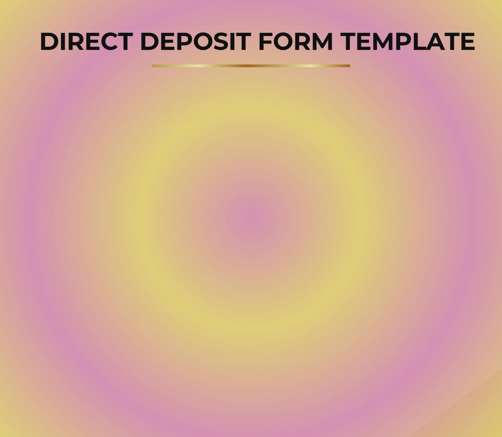 Direct Deposit Form Template | Editable Microsoft Word Document for Payroll