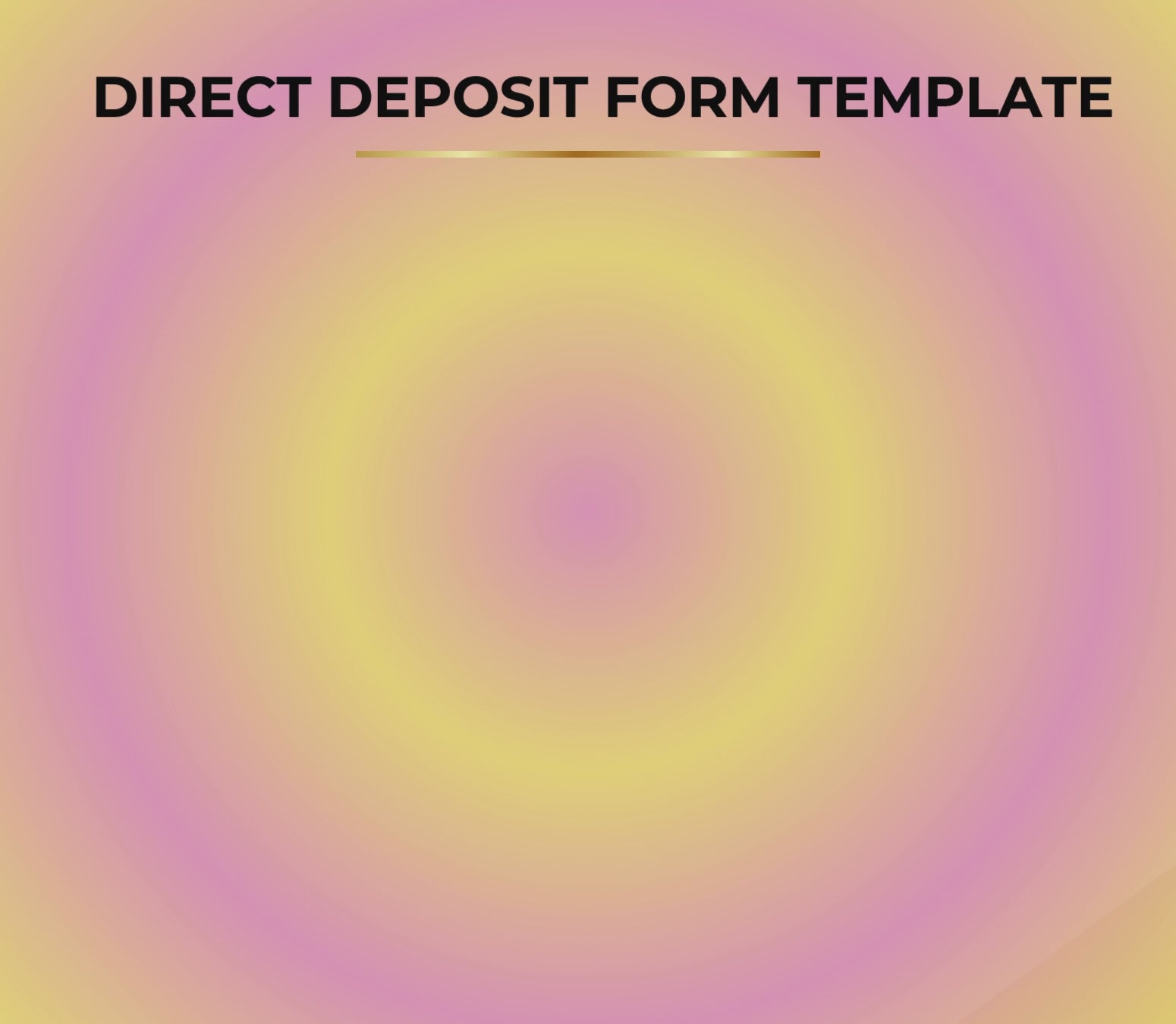 Direct Deposit Form Template | Editable Microsoft Word Document for Payroll
