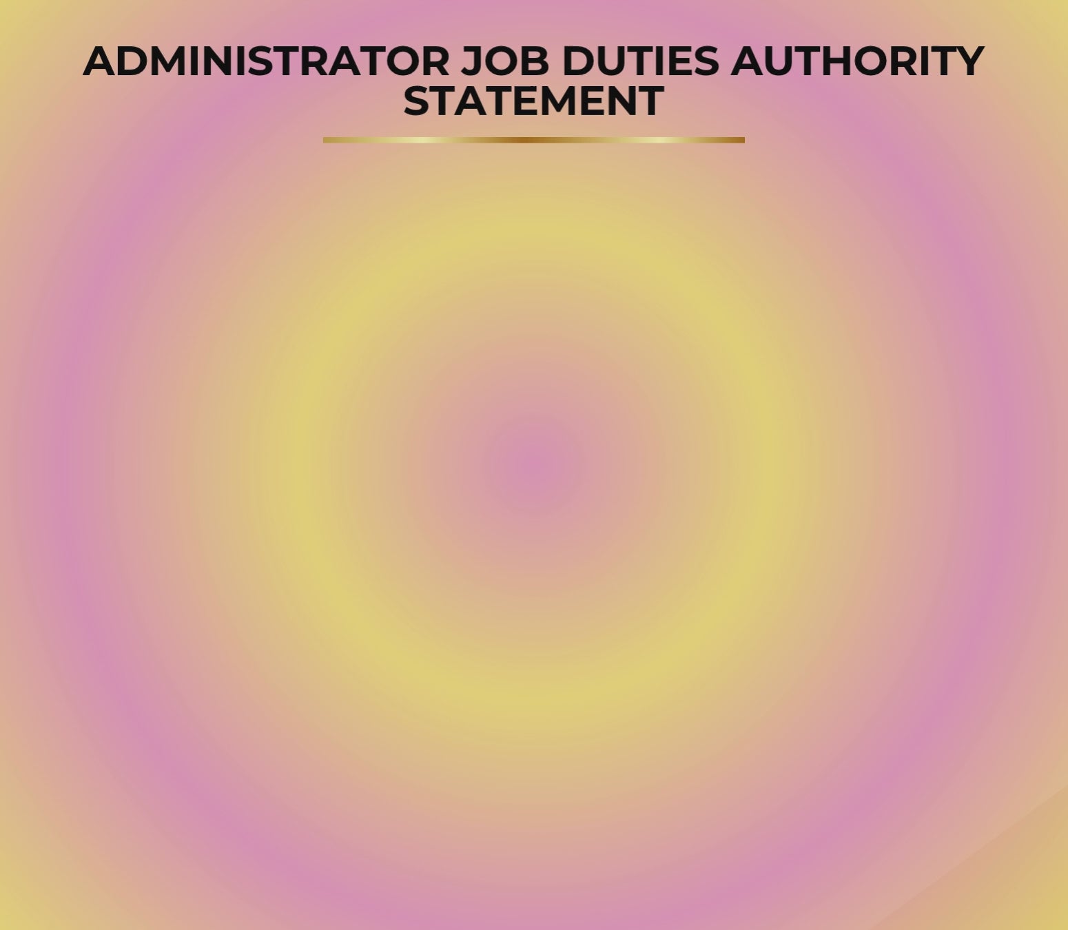Administrator Job Duties Authority Statement | Editable Microsoft Word Document
