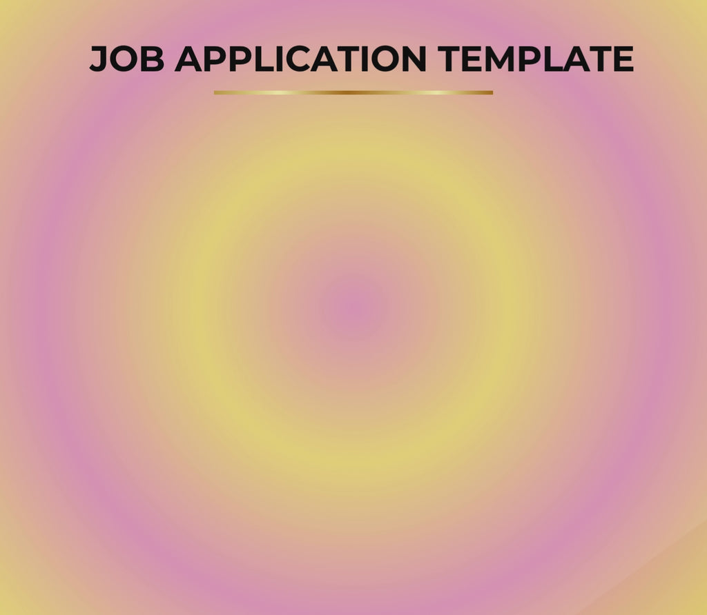 Job Application Template | Editable Microsoft Word Document for Employers