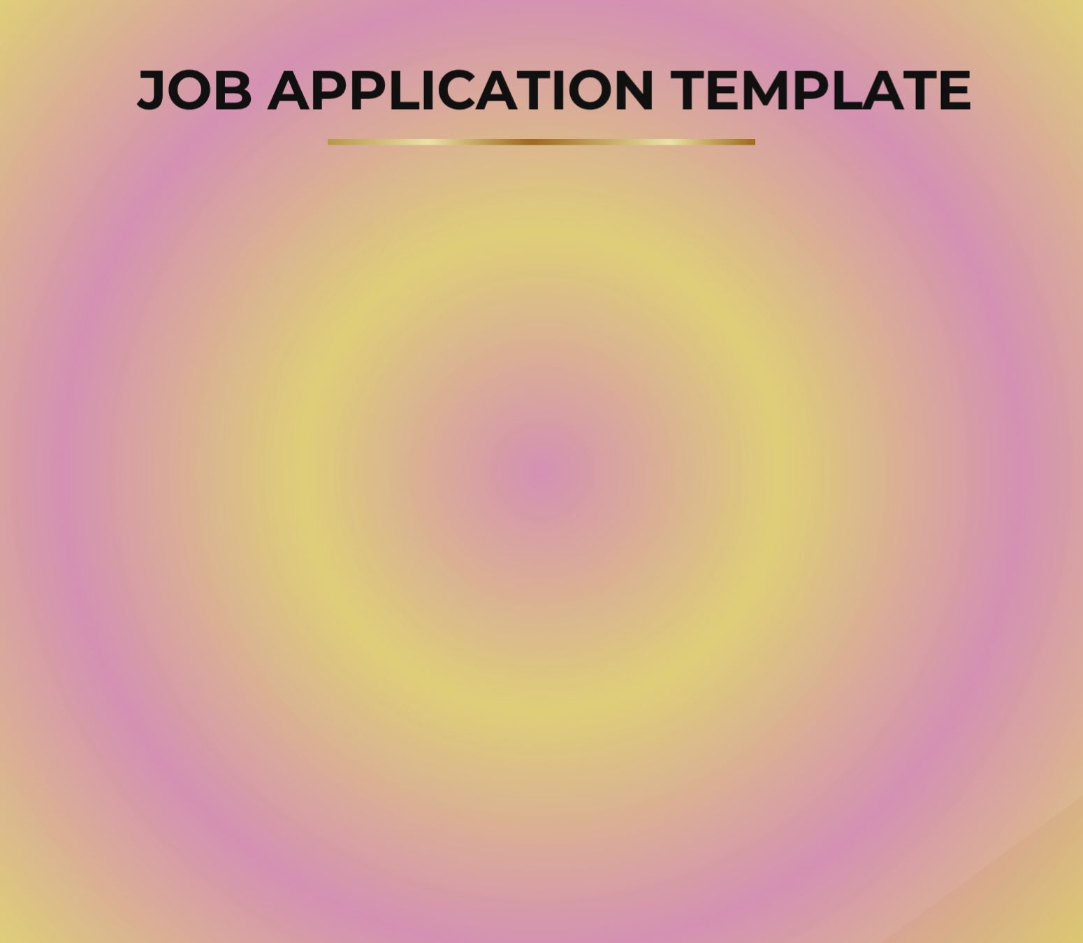 Job Application Template | Editable Microsoft Word Document for Employers
