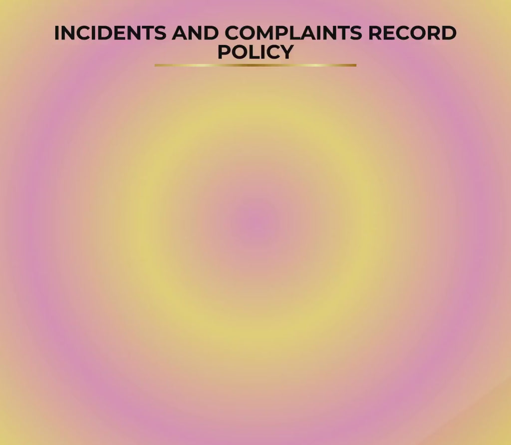 Incidents & Complaints Policy, Home Care Record Template, Editable Agency Document